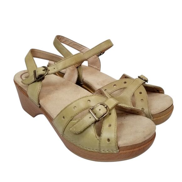 Dansko Light Mossy Green Strappy Sandals Size 40 - Picture 1 of 7